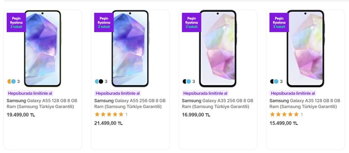 Galaxy A55 ve Galaxy A35 Türkiye fiyatı